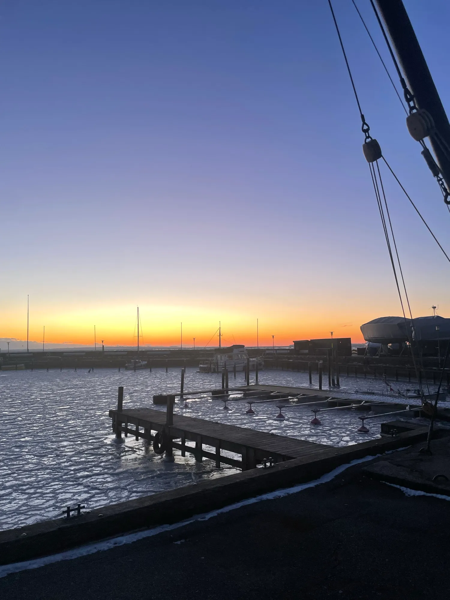 Solopgang over Espergærde Havn